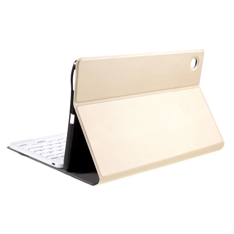 Bluetooth-compatible Keyboard Leather Stand Case for Lenovo Tab M10 Plus - Gold