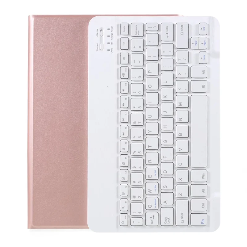 Bluetooth-compatible Keyboard Leather Stand Shell for Lenovo M10 FHD REL TB-X605FC/LC - Rose Gold