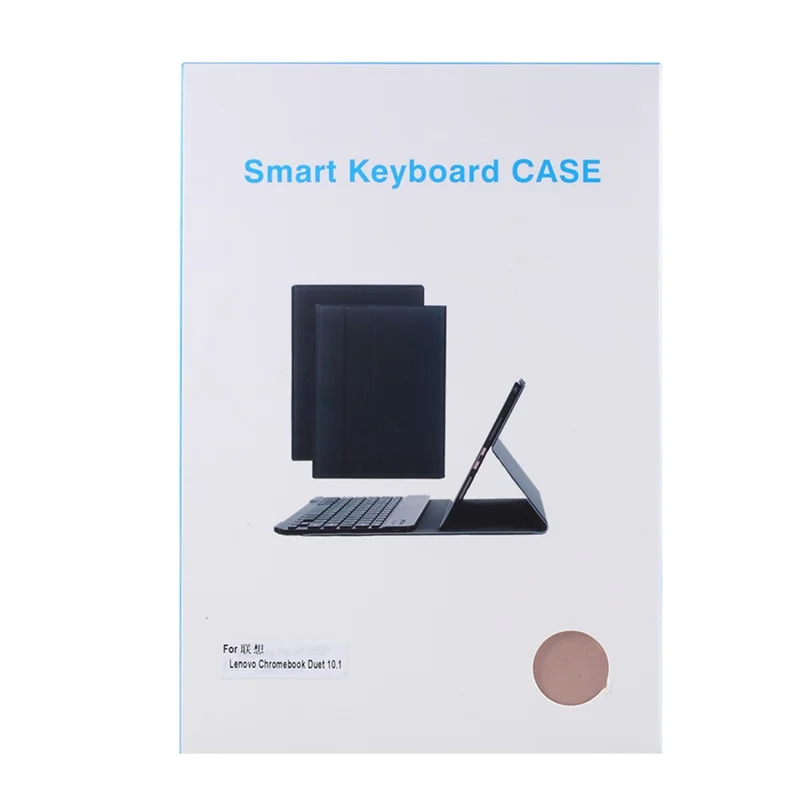 Bluetooth-compatible Keyboard Leather Stand Shell for Lenovo M10 FHD REL TB-X605FC/LC - Rose Gold