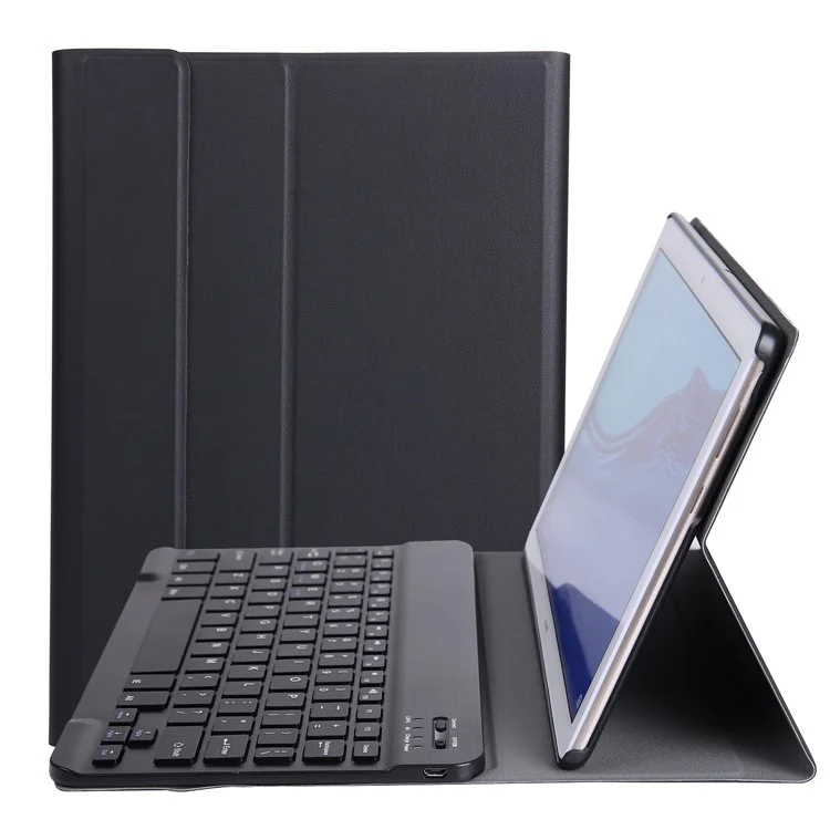 Clavier Bluetooth de Tablette Détachable A0T5 Avec Étui en Cuir Pour Huawei Honor Pad 5 10.1 / Mediapad T5 10.1 - le Noir