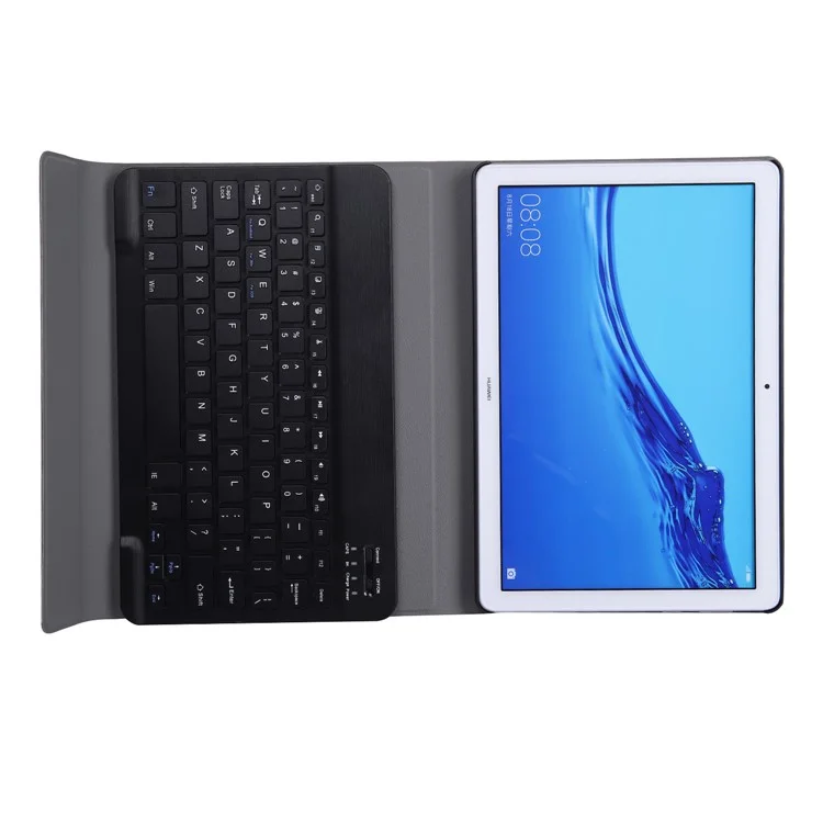 Clavier Bluetooth de Tablette Détachable A0T5 Avec Étui en Cuir Pour Huawei Honor Pad 5 10.1 / Mediapad T5 10.1 - le Noir