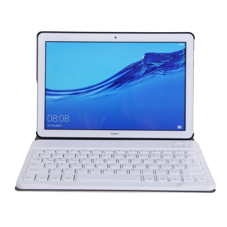 Teclado Bluetooth Bluetooth A0T5 Destacável Com Caso De Couro Para Huawei Honra Pad 5 10.1 / MediaPad T5 10.1 - Rosa Ouro