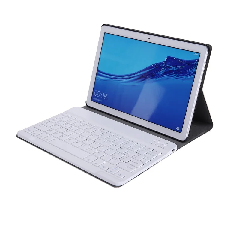 A0T5 Detachable Backlight Bluetooth-compatible Keyboard with Leather Case for Huawei Honor Pad 5 10.1/MediaPad T5 10.1 - Rose Gold