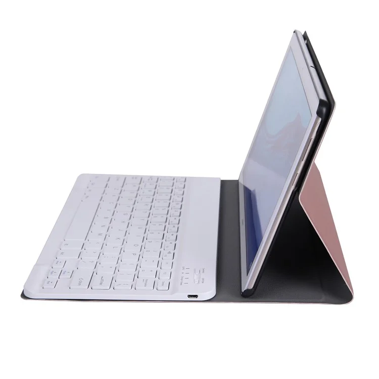 A0T5 Detachable Backlight Bluetooth-compatible Keyboard with Leather Case for Huawei Honor Pad 5 10.1/MediaPad T5 10.1 - Rose Gold