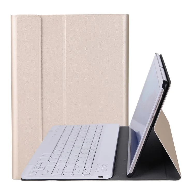 A0T5 Detachable Backlight Bluetooth-compatible Keyboard with Leather Case for Huawei Honor Pad 5 10.1/MediaPad T5 10.1 - Gold