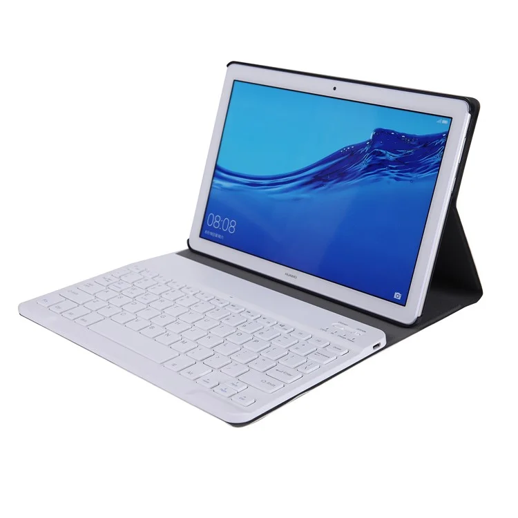 A0T5 Detachable Backlight Bluetooth-compatible Keyboard with Leather Case for Huawei Honor Pad 5 10.1/MediaPad T5 10.1 - Gold