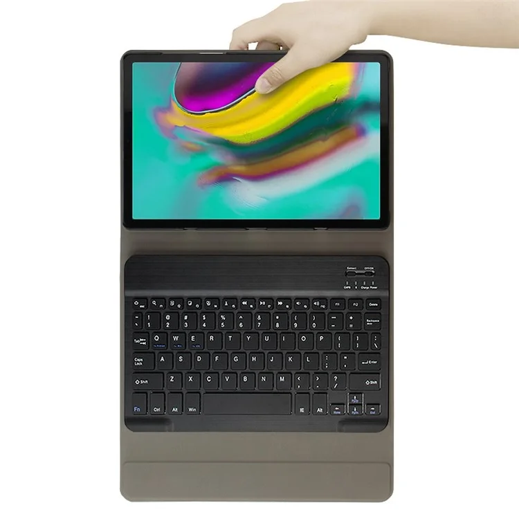 AJIUYU for Samsung Galaxy Tab S6 Leather Stand Tablet Case with Detachable Magnetic Wireless Keyboard (Without Touchpad)