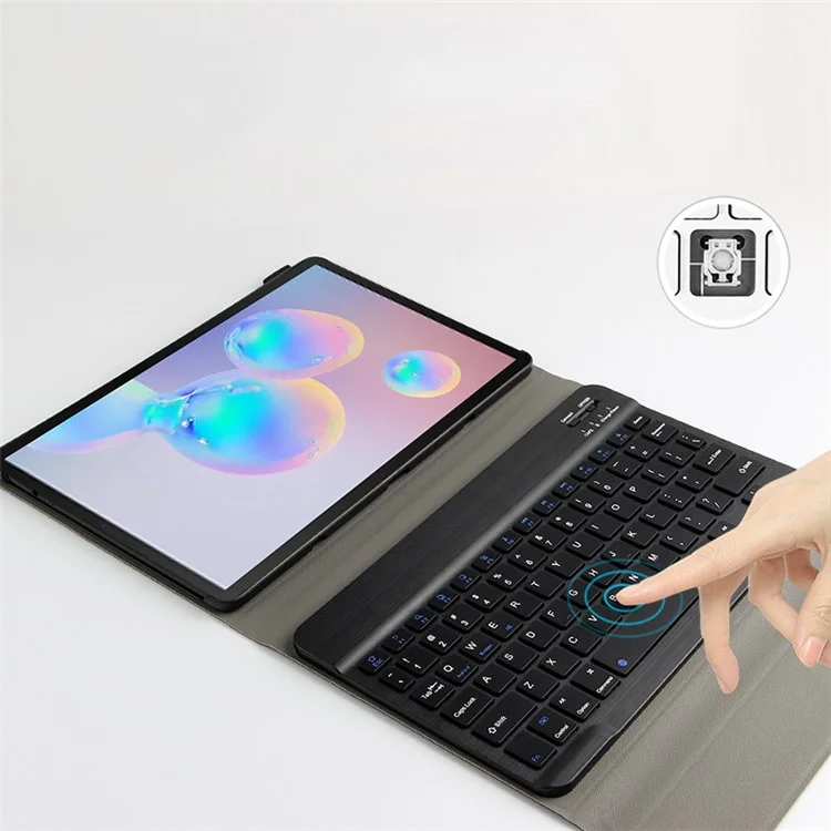 AJIUYU for Samsung Galaxy Tab S6 Leather Stand Tablet Case with Detachable Magnetic Wireless Keyboard (Without Touchpad)