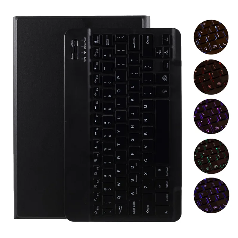Bluetooth Backlight Keyboard Stand Stand Shell Para Lenovo Xiaoxin Tab Pro J606F 11.5-pulgada - Negro