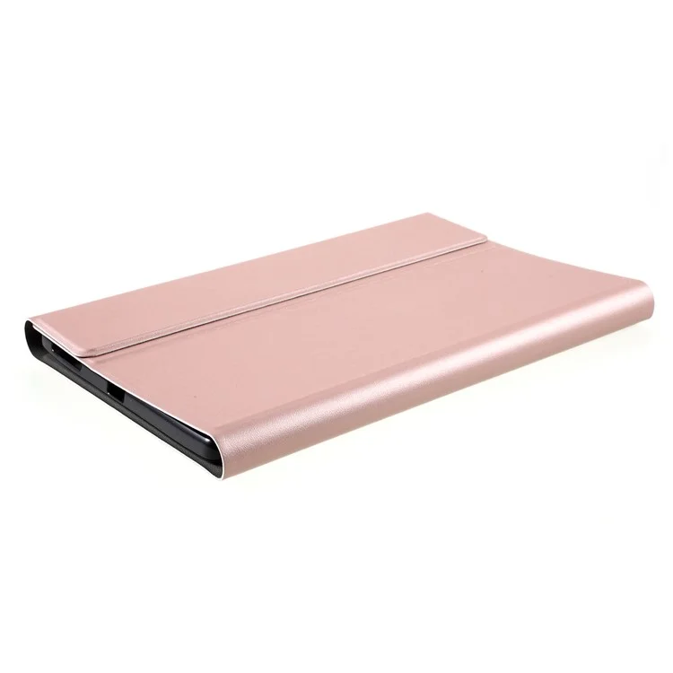 Bluetooth-compatible Backlight Keyboard Leather Stand Case for Lenovo Tab M10 HD Gen 2 X306F - Rose Gold
