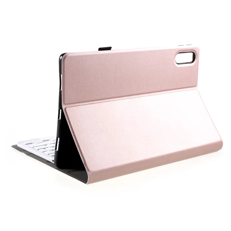 Bluetooth Backlight Клавиатура Кожаная Оболочка Для Lenovo Xiaoxin Tab Pad Pro XJ706F 11-дюймовый - Розовое Золото