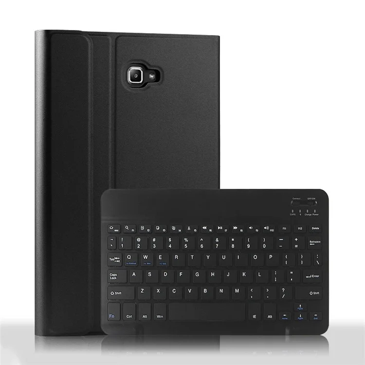 Teclado Bluetooth Sem Fio AJIUYU + Shell De Couro Para Samsung Galaxy Tab A 10.1 (2016) - Preto