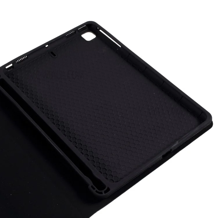 Skin Texture Leather Case+Bluetooth-compatible Keyboard with Backlit for iPad Mini 2/iPad Mini/iPad Mini 4/iPad Mini (2019) 7.9 inch - Black