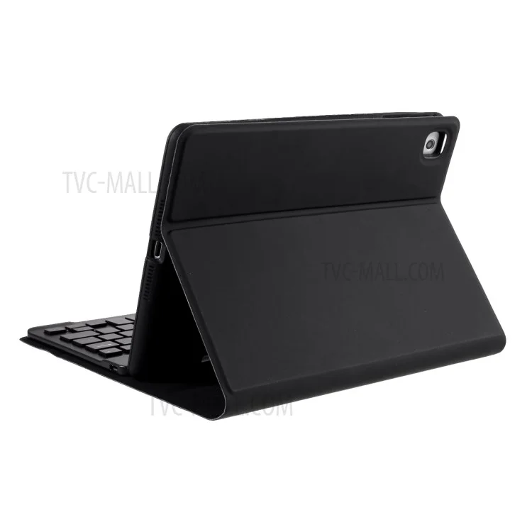 Skin Texture Leather Case+Bluetooth-compatible Keyboard with Backlit for iPad Mini 2/iPad Mini/iPad Mini 4/iPad Mini (2019) 7.9 inch - Black