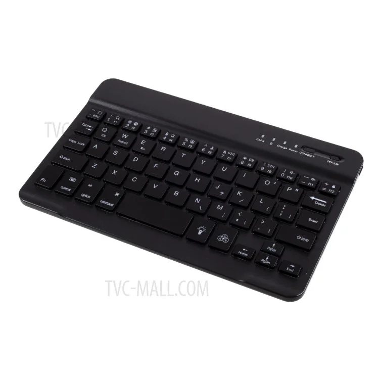 Skin Texture Leather Case+Bluetooth-compatible Keyboard with Backlit for iPad Mini 2/iPad Mini/iPad Mini 4/iPad Mini (2019) 7.9 inch - Black