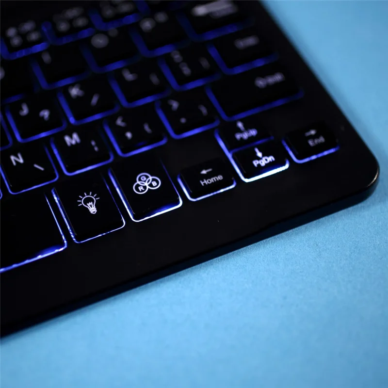 Skin Texture Leather Case+Bluetooth-compatible Keyboard with Backlit for iPad Mini 2/iPad Mini/iPad Mini 4/iPad Mini (2019) 7.9 inch - Dark Green