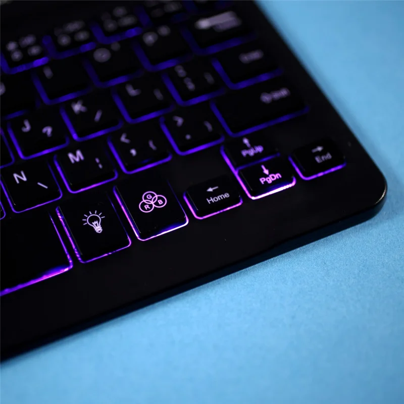 Skin Texture Leather Case+Bluetooth-compatible Keyboard with Backlit for iPad Mini 2/iPad Mini/iPad Mini 4/iPad Mini (2019) 7.9 inch - Dark Green