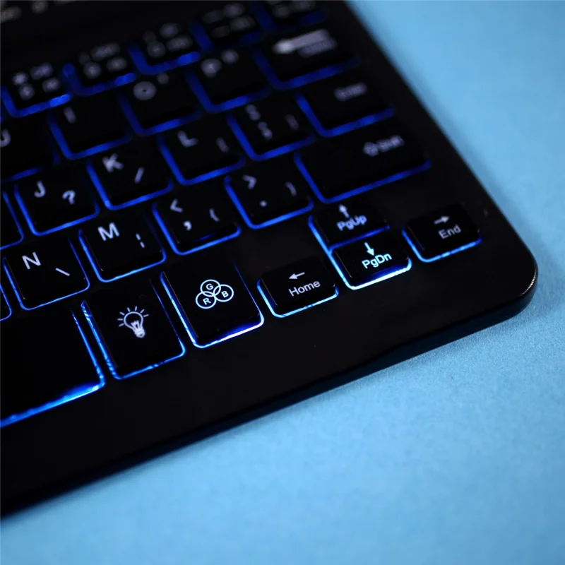 Skin Texture Leather Case+Bluetooth-compatible Keyboard with Backlit for iPad Mini 2/iPad Mini/iPad Mini 4/iPad Mini (2019) 7.9 inch - Dark Green