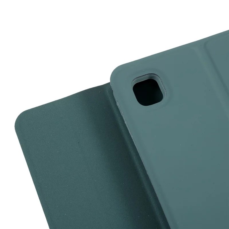 Skin Texture Leather Case+Bluetooth-compatible Keyboard with Backlit for iPad Mini 2/iPad Mini/iPad Mini 4/iPad Mini (2019) 7.9 inch - Dark Green