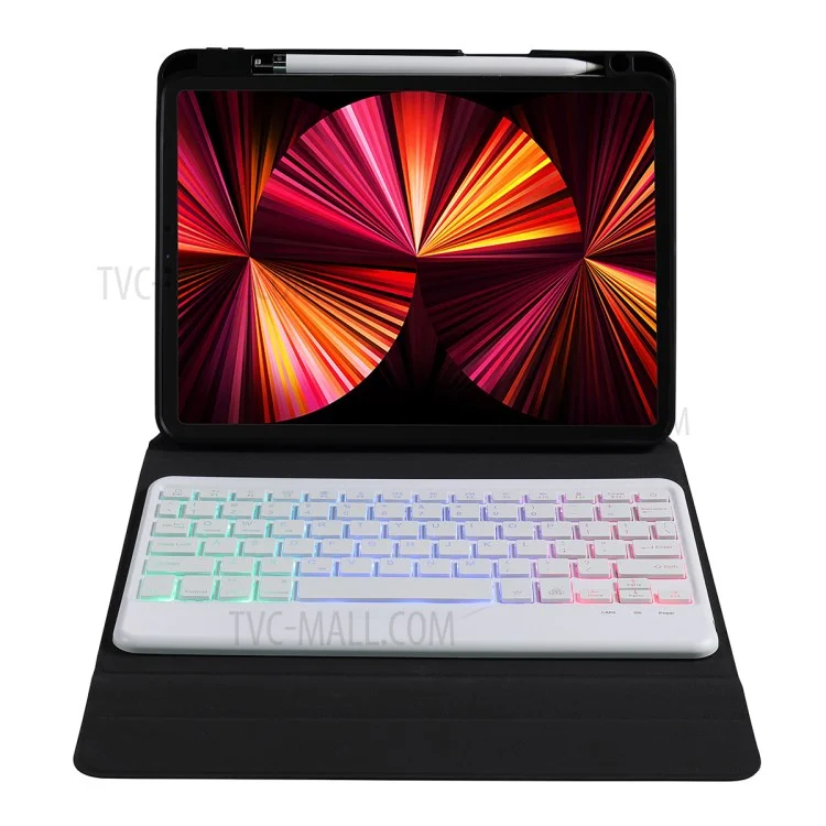 Étui en cuir avec clavier Bluetooth pour iPad Pro 11 pouces (2022 / 2021 / 2020 / 2018) / Air 11 (2024) / Air (2022) / (2020) - Multicolore