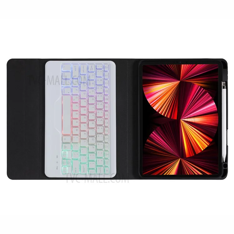 Étui en cuir avec clavier Bluetooth pour iPad Pro 11 pouces (2022 / 2021 / 2020 / 2018) / Air 11 (2024) / Air (2022) / (2020) - Multicolore