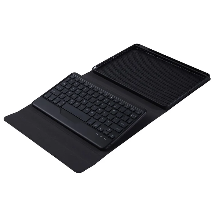 B09S Leather Cover Shell + Wireless Bluetooth-compatible Keyboard Combo Set with Colorful Backlight for iPad 10.2 (2021)/(2020)/(2019)/Pro 10.5-inch (2017)/Air 10.5 inch (2019) - Black
