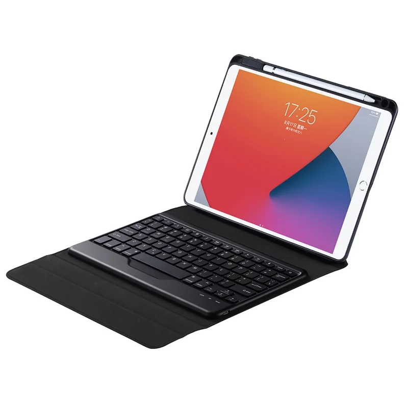 B09 Leather Cover Shell + Wireless Bluetooth Keyboard Combo Set for iPad 10.2 (2021)/(2020)/(2019)/Pro 10.5-inch (2017)/Air 10.5 inch (2019) - Black