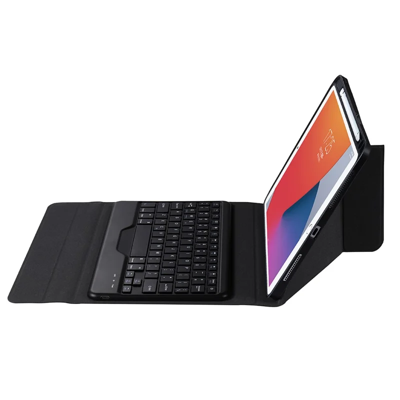 B09 Leather Cover Shell + Wireless Bluetooth Keyboard Combo Set for iPad 10.2 (2021)/(2020)/(2019)/Pro 10.5-inch (2017)/Air 10.5 inch (2019) - Black