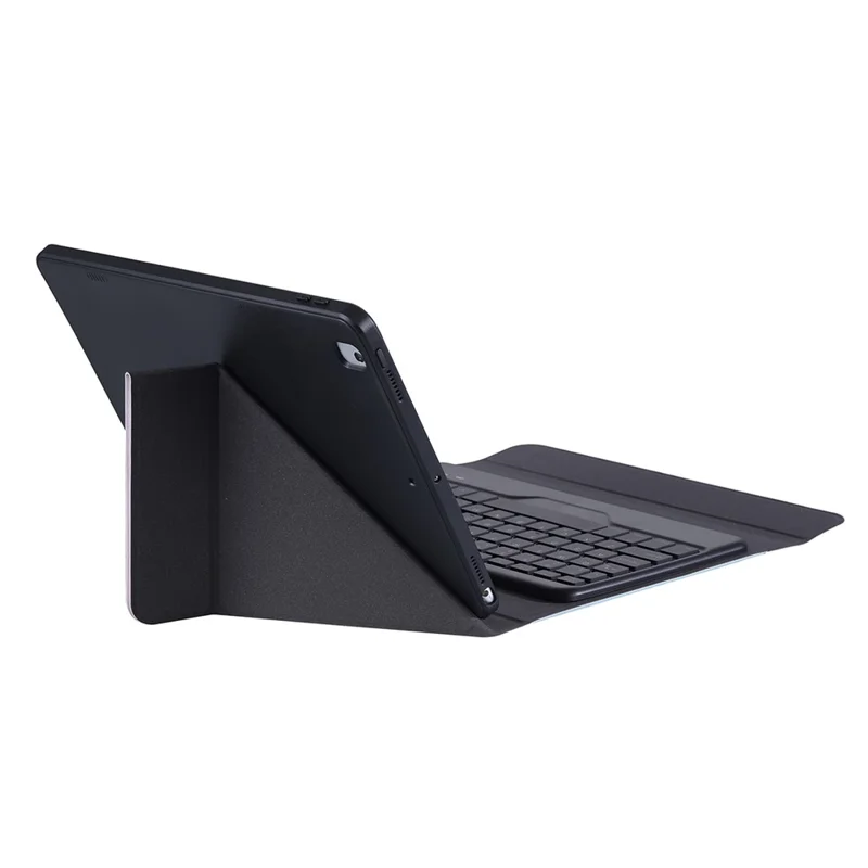 B09 Leather Cover Shell + Wireless Bluetooth Keyboard Combo Set for iPad 10.2 (2021)/(2020)/(2019)/Pro 10.5-inch (2017)/Air 10.5 inch (2019) - Black