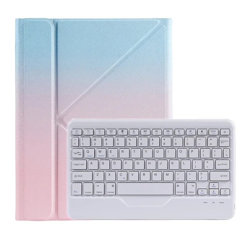 B09 Leather Cover Shell + Wireless Bluetooth Keyboard Combo Set for iPad 10.2 (2021)/(2020)/(2019)/Pro 10.5-inch (2017)/Air 10.5 inch (2019) - Pink / Blue