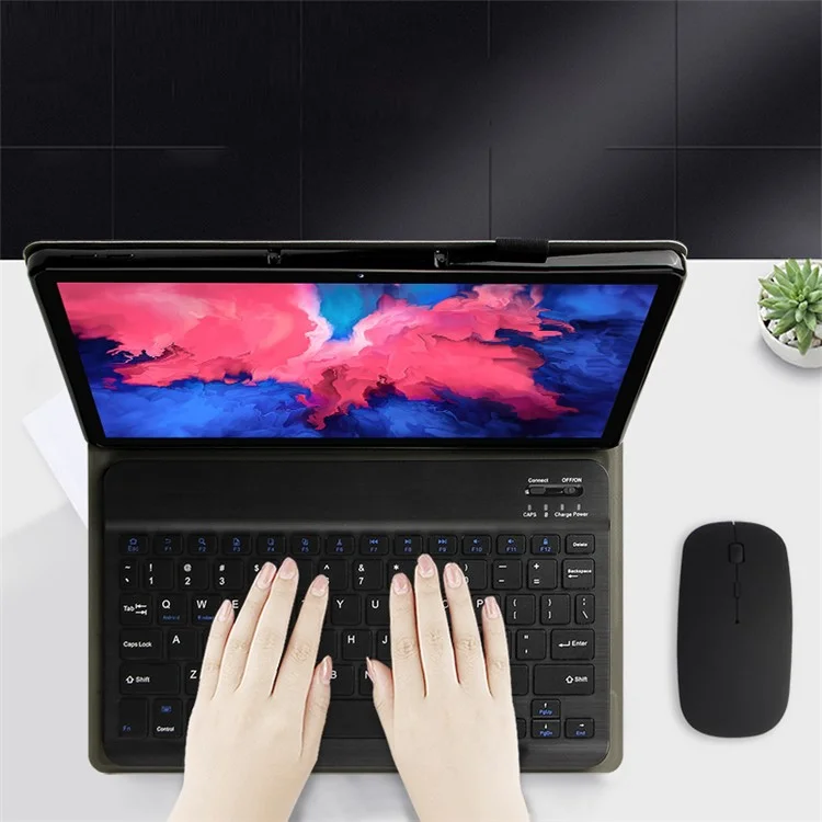 Ajiuyu Wireless Bluetooth -tastatur + Lederschutzschale Für Lenovo Tab P11 Pro J706F/J716F