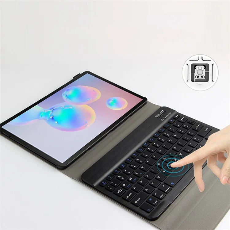 Ajiuyu Qualität Lederschutzschale Mit Drahtloser Bluetooth -tastatur Für Samsung Galaxy Tab S6
