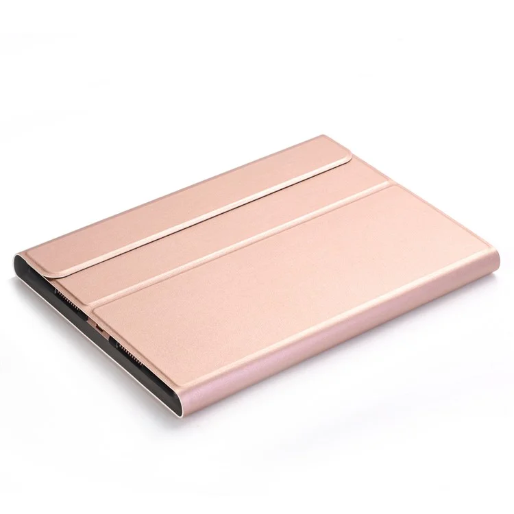 AW11-A Super Slim Wireless Bluetooth-compatible Keyboard TPU Inner + Leather Protective Case with Touch Mouse for Huawei MatePad 11 (2021) (DBY-W09) - Rose Gold