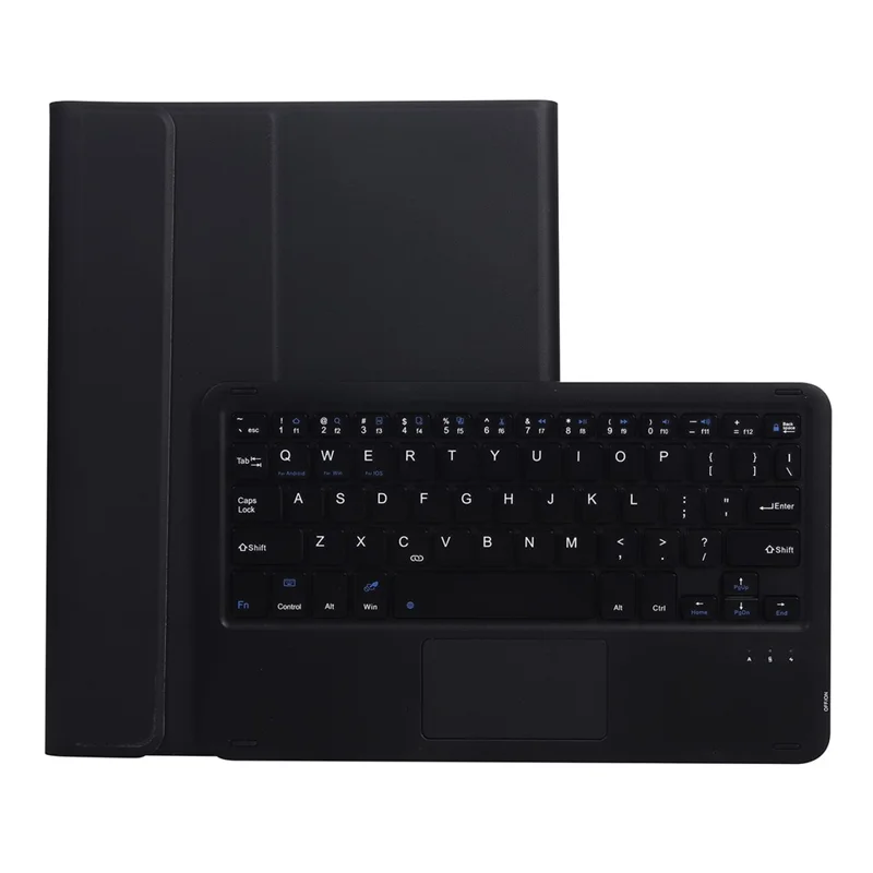 AW11-A Super Slim Wireless Bluetooth-compatible Keyboard TPU Inner + Leather Protective Case with Touch Mouse for Huawei MatePad 11 (2021) (DBY-W09) - Black