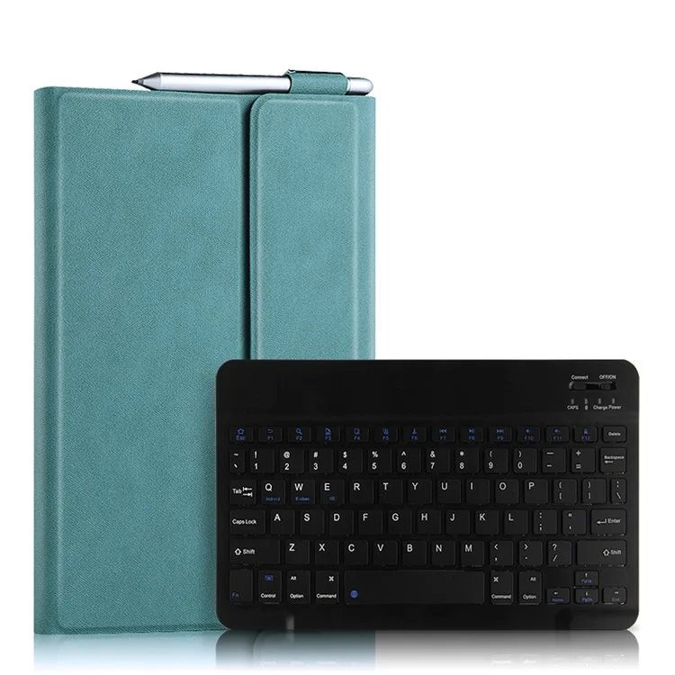 Wireless Bluetooth-compatible Keyboard + Leather Tablet Cover Shell for Huawei MatePad 11 (2021) - Green