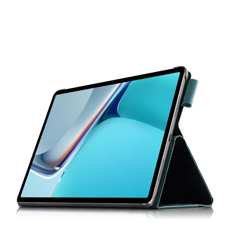 Wireless Bluetooth-compatible Keyboard + Leather Tablet Cover Shell for Huawei MatePad 11 (2021) - Green
