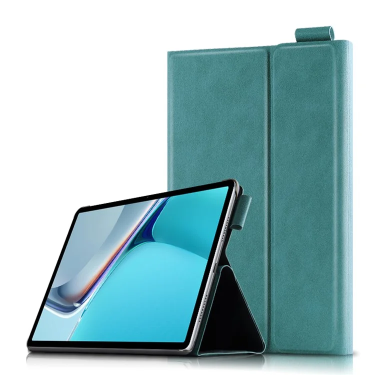 Wireless Bluetooth-compatible Keyboard + Leather Tablet Cover Shell for Huawei MatePad 11 (2021) - Green
