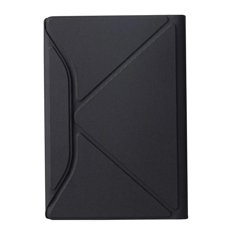 B500S Bluetooth-compatible Keyboard with Triangle Support Leather Protective Case (with Backlit) for Samsung Galaxy Tab A7 10.4 (2020) (T500 / T505) - Black / Black