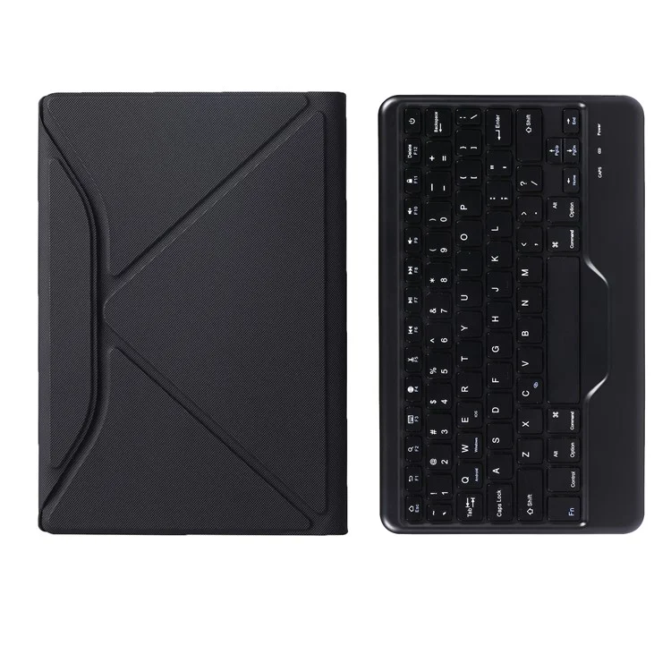 B500 Bluetooth-compatible Keyboard with Leather Stand Case (Without Backlit) for Samsung Galaxy Tab A7 10.4 (2020) (T500 / T505) - Black / Black