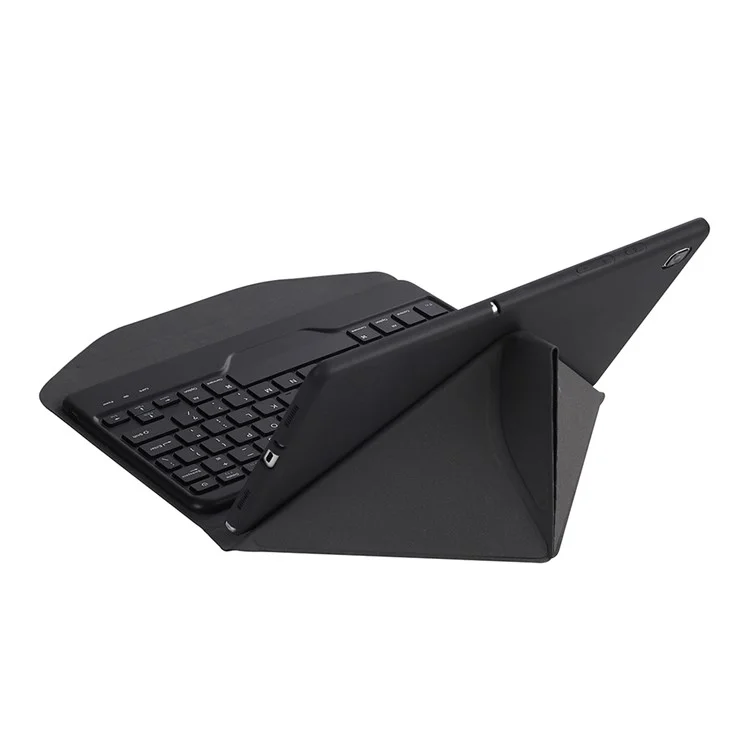 B500 Bluetooth-compatible Keyboard with Leather Stand Case (Without Backlit) for Samsung Galaxy Tab A7 10.4 (2020) (T500 / T505) - Black / Black