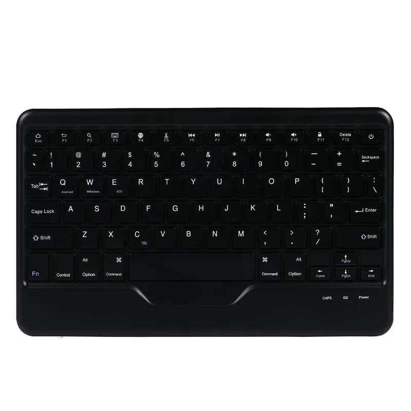 B07 Leather Protective Case + Bluetooth Keyboard Support Triangle Stand Built-in Pen Slot [without Backlit] for iPad 9.7 (2017) (2018) / iPad Pro 9.7 (2016) / iPad Air 2 - Black