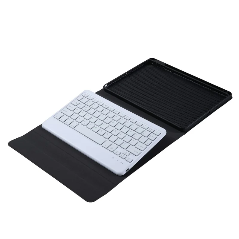 B07 Leather Protective Case + Bluetooth Keyboard Support Triangle Stand Built-in Pen Slot [without Backlit] for iPad 9.7 (2017) (2018) / iPad Pro 9.7 (2016) / iPad Air 2 - Blue/Pink