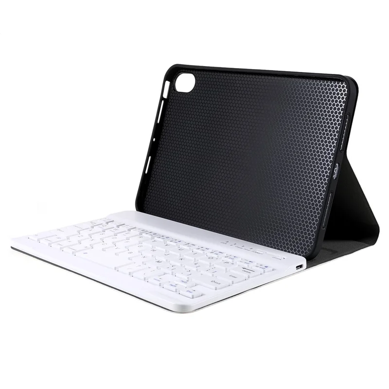 A06 Ultra Slim Smart Bluetooth-compatible Keyboard with Leather Stand Case for iPad mini (2021)/iPad mini 6 - Gold