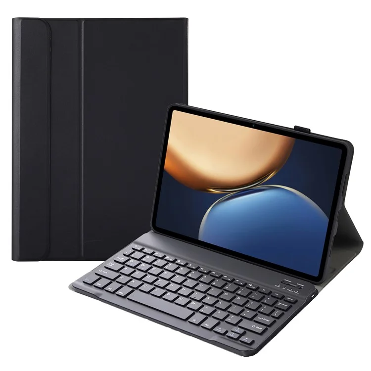 Case de Protección de Tableta de Cuero Ultra Delgada AHV7 + Teclado de Bluetooth Inalámbrico Para Honor Pad V7 Pro 11 Pulgadas - Negro