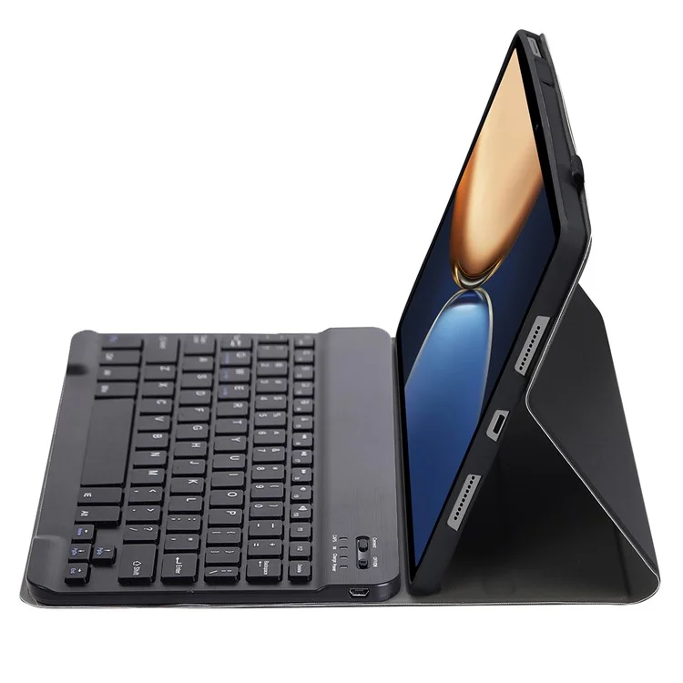 Case de Protección de Tableta de Cuero Ultra Delgada AHV7 + Teclado de Bluetooth Inalámbrico Para Honor Pad V7 Pro 11 Pulgadas - Negro