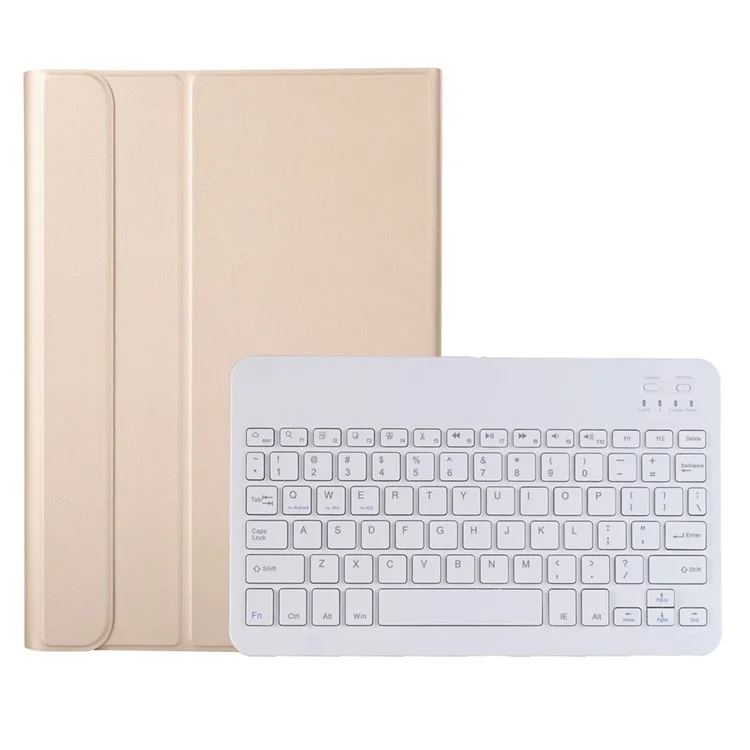 A08 Ultra-Thin Bluetooth-compatible Keyboard Leather Case with Magnetic Clasp for Samsung Galaxy Tab A8 10.5 (2021) (SM-X205 / X200) - Gold