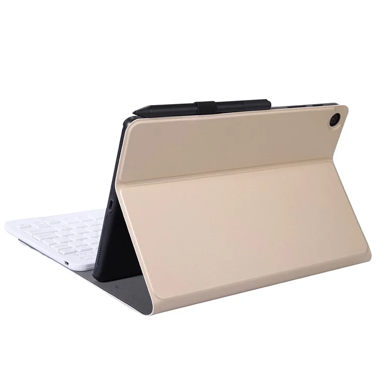 A08 Ultra-Thin Bluetooth-compatible Keyboard Leather Case with Magnetic Clasp for Samsung Galaxy Tab A8 10.5 (2021) (SM-X205 / X200) - Gold