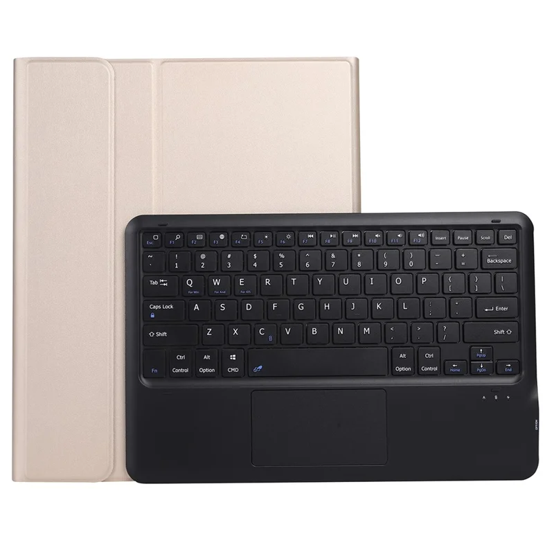 A12B-A Ultra-Thin Bluetooth-compatible Keyboard with Touch Mouse Leather Case Magnetic Closure for iPad Pro 12.9 (2021) / (2020) / (2018) - Gold