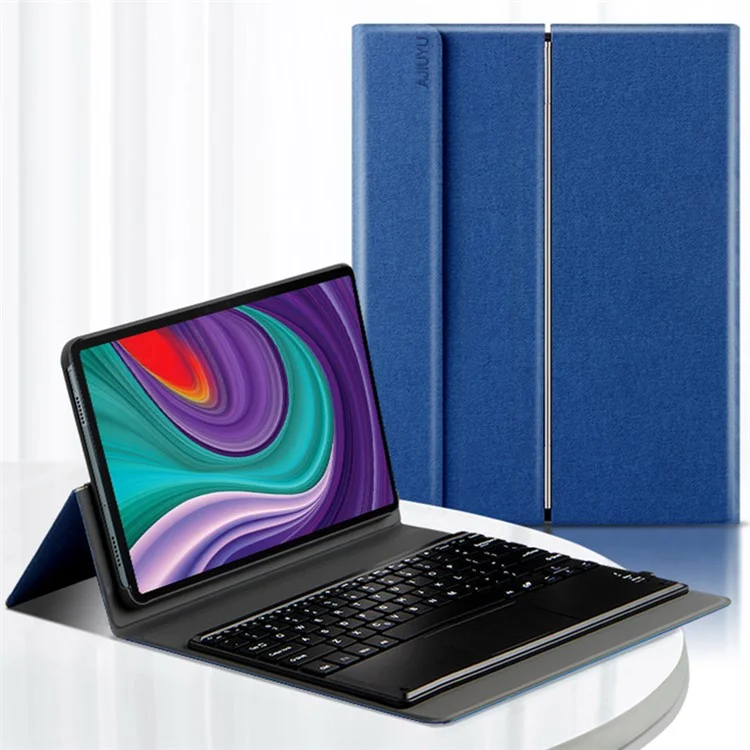 JIUYU for Lenovo Pad Pro 11.5-inch 2021 Detachable Bluetooth-compatible Keyboard with Hinge Stand Leather Case - Blue