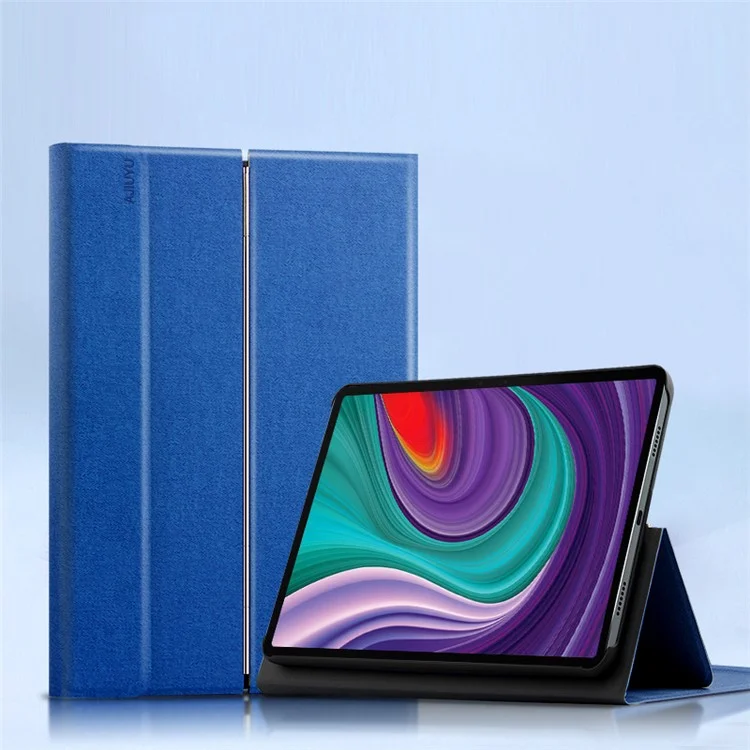 JIUYU for Lenovo Pad Pro 11.5-inch 2021 Detachable Bluetooth-compatible Keyboard with Hinge Stand Leather Case - Blue